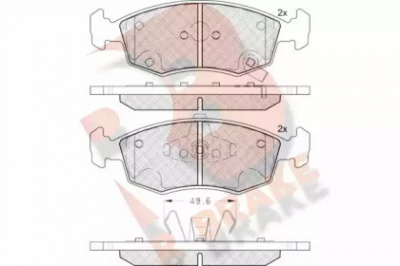 R BRAKE rb2225 -  Комплект тормозных колодок, дисковый тормоз
